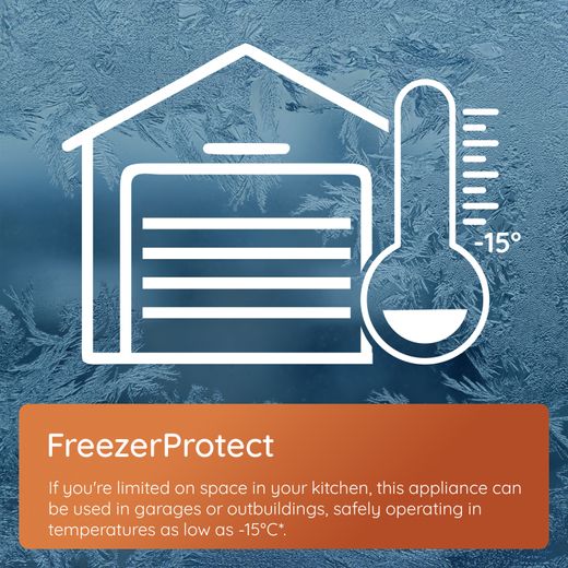 Hotpoint Under Counter Freezer - Grey - Annotation - FreezerProtect